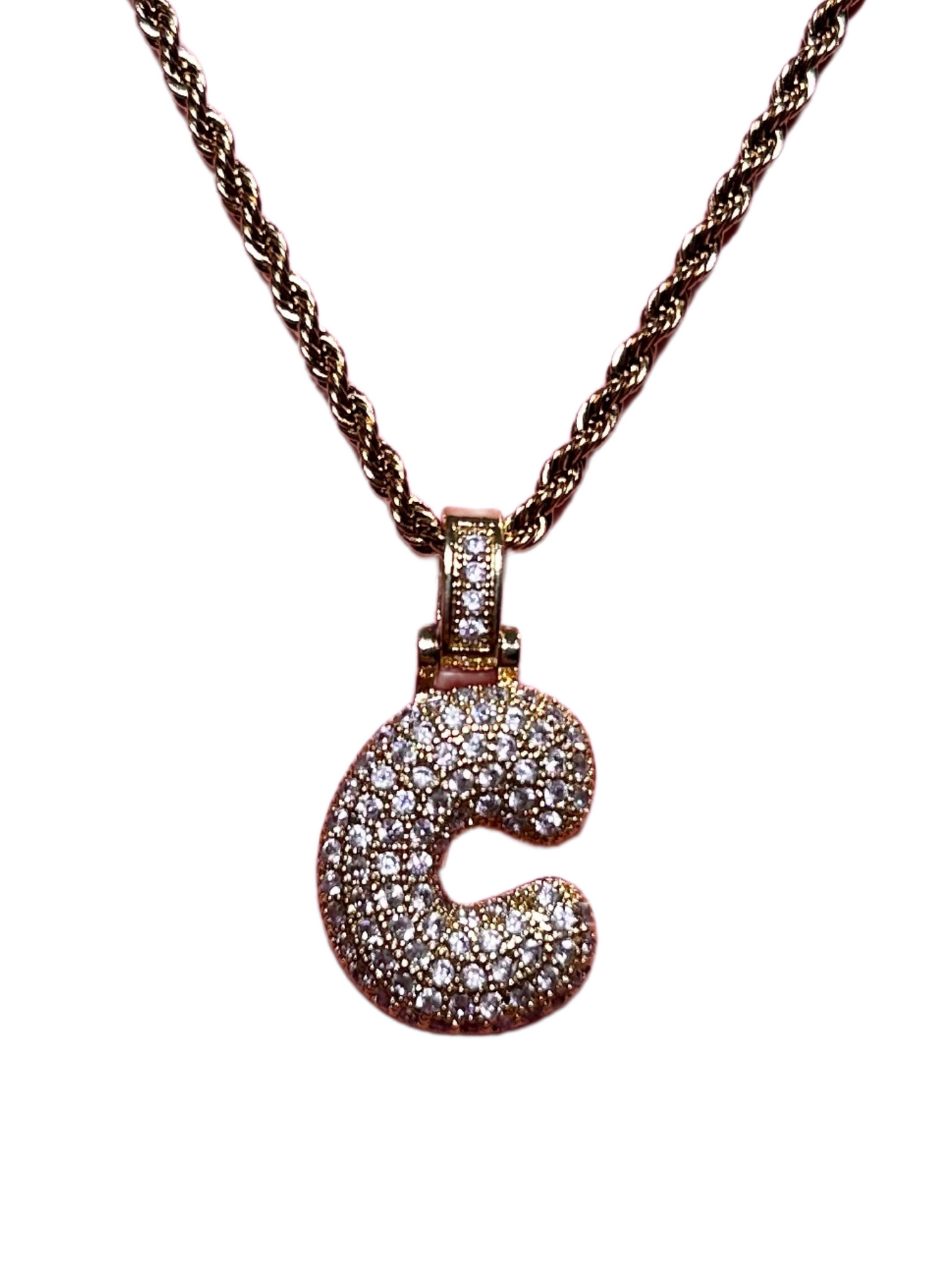 Bubble Initial Letter Necklace